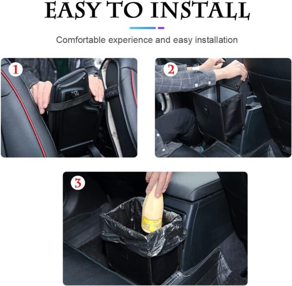 Fekey&JF Foldable Car Trash Can, Hanging Waterproof Leakproof Trash Can Storage Bag for Car with Large Capacity, Car Interior Accessories (Large)