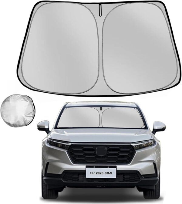 Windshield Sun Shade for Honda CRV 2023 2024 2025 CR-V SUV Foldable Sun Sunshade for Car Front Window Blocks UV Rays and Heat Automotive Interior Protector Custom Fit Accessories