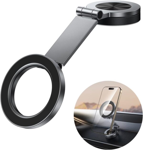 SYNCWIRE for MagSafe Car Mount - [360° Rotation] Magnetic Phone Holder for Car, Adjustable Metal Arm, Ultra Magnet, Car Magnet Phone Mount for Dashboard, Fit for iPhone 16 15 14 13 Pro Max &All Phones