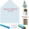 Magnetic Chalkboard Wall Decal 40"x32" - Upgraded Adhesive, Includes Wipe Cloth, Chalk Holder, 6 Dust-Free Chalks, Peel and Stick Blackboard for Kids Playroom, School, Home Decor -Light Blue