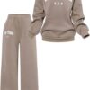 SOLY HUX Girl's Sweatsuit Letter Graphic Crewneck Sweatshirt Casual Sweatpants Sets 2 Piece Outfit