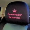 New Black Fabric Passenger Princess Design Car Truck SUV Van Seat Headrest Cover Fit for Cars Vans Trucks - One Piece (Passenger Princess)