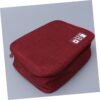 KICHOUSE Travel Storage Bag Kit for Data Cables U Disks and Power Banks Wine Red Electronic Accessories Organizer Case for Gadgets and Travel Essentials