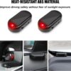 2PCS Car Solar Power Simulated Dummy Alarm, Anti-Theft LED Flashing Security Light Fake Lamp, Auto Warning Interior Safety Lights with USB Charger Port, Car Accessories for Most Cars (Red/2PCS)