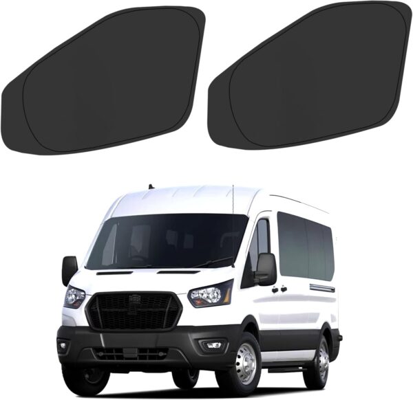 Front Side Window Sun Shade for 2015-2024 Fo-rd Transit Van High and Medium Roof Accessories, Foldable Window Sunshade Sun Visor Protector, Side Shades Sun Shield Blocks UV Ray Heat, Pack of 2