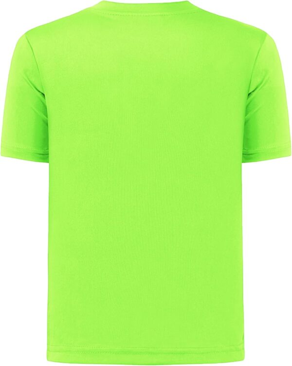 QBK 4T to Youth Neon Shirt Kids UPF 50+ Dry Fit Athletic Short Sleeve T Shirts for Boys and Girls