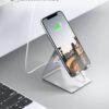 Lamicall Cell Phone Stand, Desk Phone Holder Cradle, Compatible with Phone 12 Mini 11 Pro Xs Max XR X 8 7 6 Plus SE, All Smartphones Charging Dock, Office Desktop Accessories - Silver