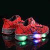 RAYCHY Children's Casual Shoes Boys Breathable Non-Slip Light Sneakers Unisex Luminous Sneakers for Girls Sport Running Shoes