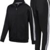 Boys' Tricot Jogger Set - 2 Piece Active Performance Zip-Up Tracksuit Set (Size: 4-18)