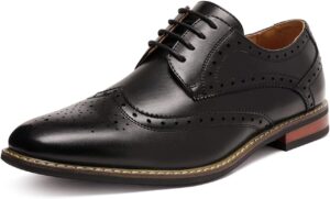 Bruno Moda Italy Prince Men's Classic Modern Oxford Wingtip Lace Dress Shoes