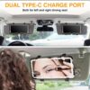 Car Mirror Vanity, Rechargeable Makeup Car Visor Mirror, 62 Leds & 3 Light Modes, Car Mirror with Dimmable Touch Screen, car vanity mirror with lights, Interior Mirrors，NEYEUCI (Black, 1)