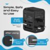 Ceptics World International Travel Plug Adapter - Powerful 33.5W with Pd & QC 3.0 Dual USB-C Power - 3 USB Ports Wall Charger Type I C G A Outlets 110V 220V A/C - EU Euro US UK (11-KU)