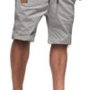 JMIERR Mens Casual Shorts - Cotton Drawstring Summer Beach Stretch Twill Chino Golf Shorts