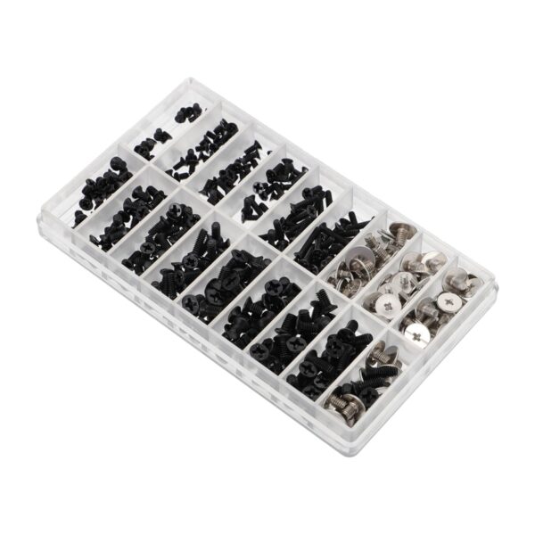 GARVALON 360 Pcs Computer Screws Set/Flat Head Machine Screws for Computer Repairing Sturdy Small Screws Black for Electronics and Gadgets