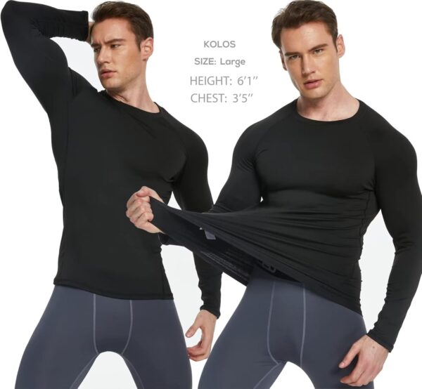 5 or 4 Pack Men's Thermal Compression Shirt Fleece Lined Long Sleeve Athletic Base Layer Cold Weather Gear Workout Top