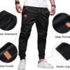 JMIERR Mens Casual Joggers Pants - Cotton Drawstring Chino Cargo Pants Hiking Outdoor Twill Track Jogging Sweatpants Pants