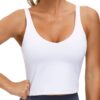 THE GYM PEOPLE Womens' Sports Bra Longline Wirefree Padded with Medium Support