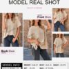 SHEWIN Womens Tops Casual Short Sleeve Sweater Loose Oversized Shirts Spring Tops for Women 2025