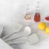 Silicone Cooking Utensils Set - 446°F Heat Resistant Silicone Kitchen Utensils,Spatula,Spoon, Kitchen Utensil Sets Gadgets Tools Set for Nonstick Cookware,Dishwasher Safe Bpa Free (Cream White)