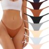 Seamless G-string Thongs for Women - No Show Thong Underwear Stretch Breathable Low Rise Panties 8 Pack