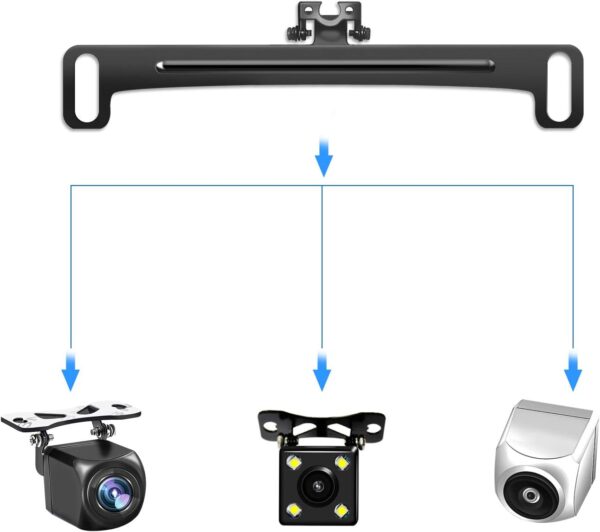 Universal Car Rear View Camera License Plate Bracket,Upgraded Full Stainless Steel Backup Camera Mount Dash Cam Mirror Camera Accessory Rear Camera Mount,Only Installation Holder for Back Up Camera