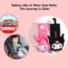 Kawaii Car Seat Belt Strap Cover, Cute 2 Pieces Set Anime Seat Strap Neck Protector Car Decorations for Women (Melo+Kuro)