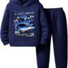 Toddler Boy Set - Car Print Kid Hoodie and Sweatpants - Fall Winter Boy Clothes Outfits Size (3-7T)