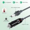 Starlink Mini DC Power Cable Cigarette Lighter 10FT Starlink Mini Cable 12V-24V DC Car Power Cable for Starlink Mini Accessories 18AWG Starlink DC Power Supply for Trucks Buses Ships Waterproof Gray