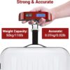 Luggage Scale, Dr.meter Luggage Weight Scale Backlight LCD Display PS02 110lb/50kg Electronic Balance Digital Postal Travel Accessories with Rubber Paint Handle Temperature Sensor, Red