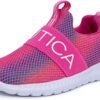 Nautica Girls' Slip-On Sneaker - Athletic Running Kids' Shoe for Walking, Running, Tennis, and Sports (Toddler/Little Kid)