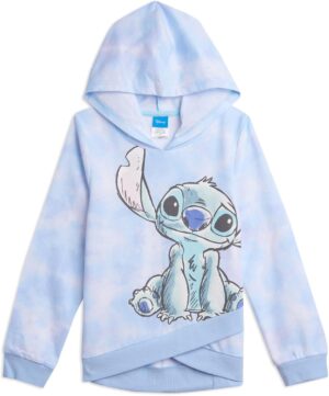 Disney Lilo & Stitch Girls French Terry Crossover Hoodie Toddler to Big Kid