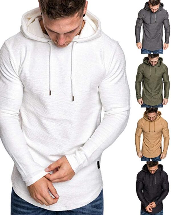 Lexiart Mens Fashion Athletic Hoodies Sport Sweatshirt Solid Color Fleece Pullover