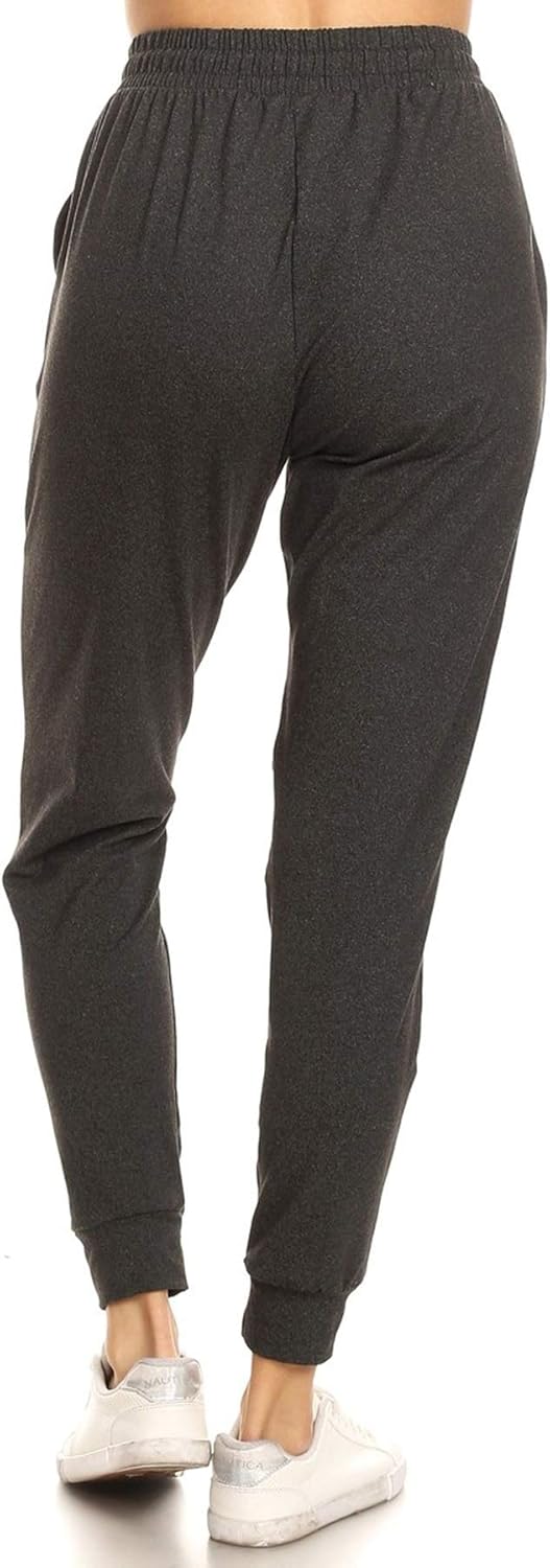 Leggings Depot Women's Relaxed-fit Jogger Track Cuff Sweatpants with Pockets for Yoga, Workout