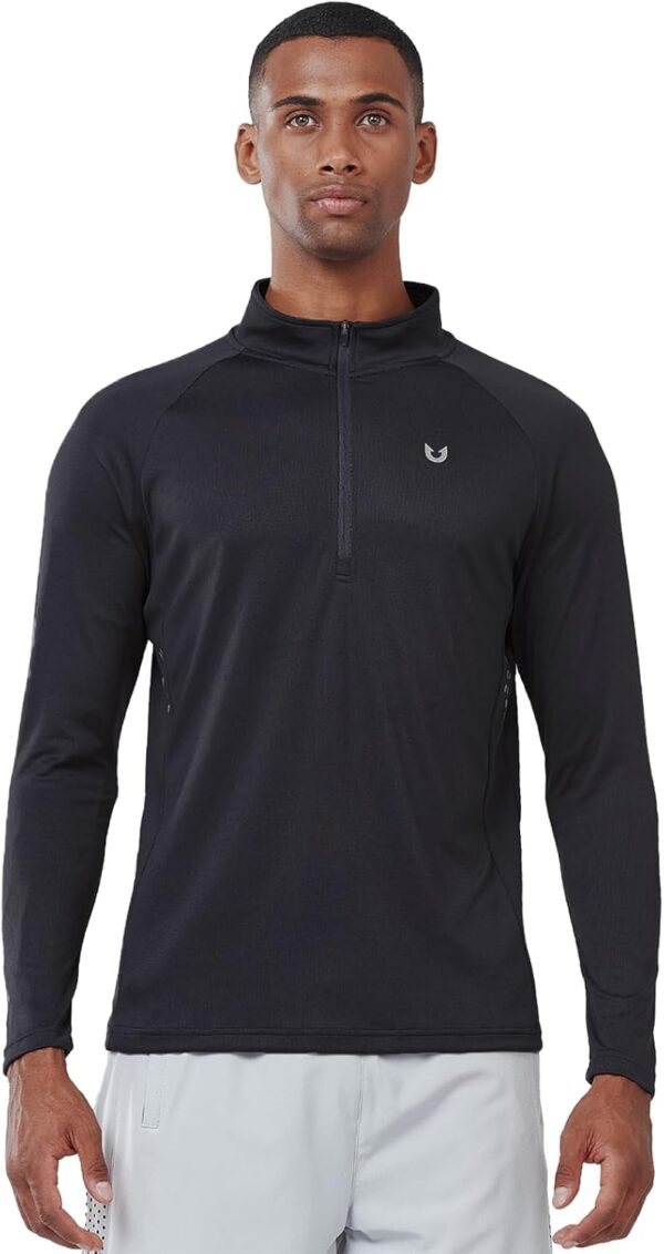 NORTHYARD Men's Running Shirt Long Sleeve Quarter Zip Pullover Moisture Wicking Quick Dry Athletic Workout Shirts