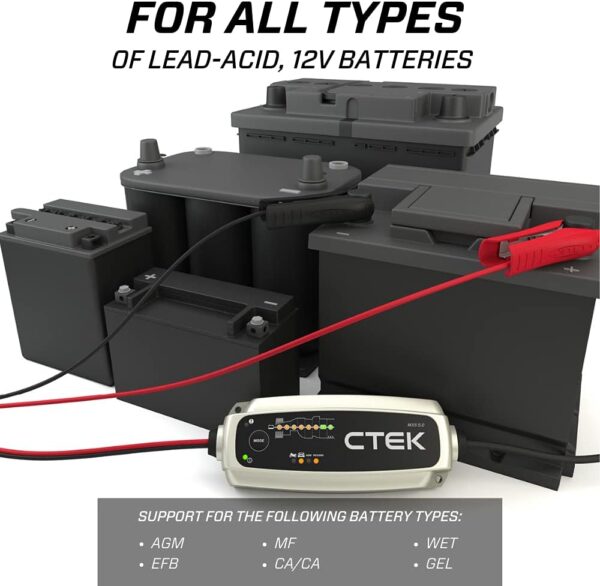 CTEK - 40-206 MXS 5.0 Fully Automatic 4.3 amp Battery Charger and Maintainer 12V