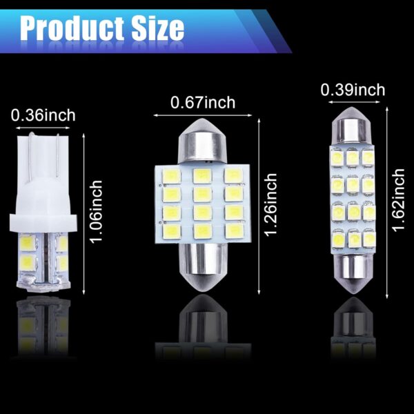 Car Led Bulb, Led Combination Set of 24 Sets, Used for Car Interior/Indoor Map Dome/ Trunk / License Lights, Etc. (White)