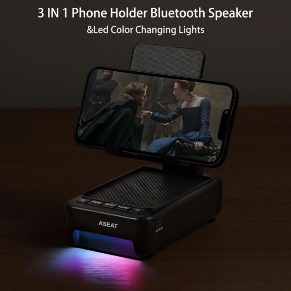 Gifts for Men Him, Cell Phone Stand with Bluetooth Speaker&Led Color Changing Light, Unique Gifts for Women Dad Her Husband, Birthday Gifts for Men