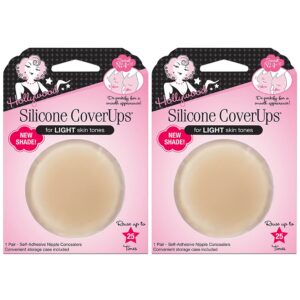 Hollywood Fashion Secrets Silicone Coverups, Hypoallergenic, Reusable, Washable, Gentle on Skin, Ultra Thin, Self Adhesive, Light Shade, 2 Packs