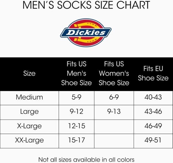 Dickies Men's Dri-tech Moisture Control Quarter Socks, Available in M-XXL (6, 12, 18 Pairs)