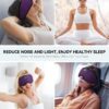 MUSICOZY Sleep Headphones Masks, Bluetooth Sleep Eye Mask for Sleeping for Side Sleepers, Sleeping Masks Headphones Wireless Music Mask Men Women with Speakers Cool Tech Gadgets Gifts(Purple)