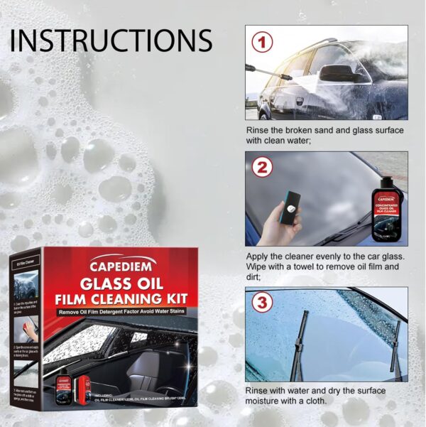 Automotive Oil Film Cleaning Brush, Reusable Oil Film Cleaning Brush, Oil Repellent Film for car Windows, Improves Clarity and Visibility,Oil Film Cleaning Emulsion,universal glass cleaning wipe Board