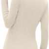 WIHOLL Womens Polo Shirts Long Sleeve Business Casual Tops Collared V Neck Ribbed Knit Sweater Slim Fit Blouses