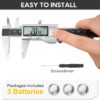 Digital Caliper Measuring Tool, 6 Inch Caliper Tool with Large LCD Screen, Easy Switch from Inch Millimeter Fraction, Stainless Steel Vernier Caliper Digital Micrometer for DIY/Household