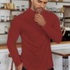 Ekouaer Men's Mock Turtleneck Long Sleeve Turtle Neck Shirts Lightweight Undershirt Thermal Pullover Sweater