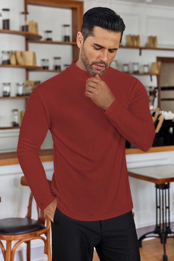 Ekouaer Men's Mock Turtleneck Long Sleeve Turtle Neck Shirts Lightweight Undershirt Thermal Pullover Sweater