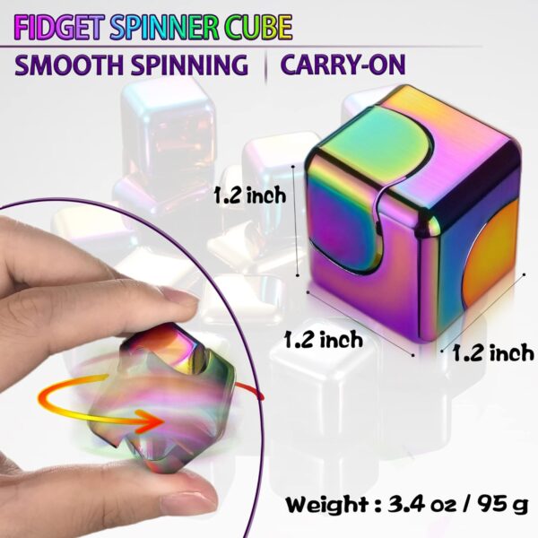 Fidget Spinner Toys Cube Adults, Easter Basket Stuffers for Teens Metal Cool Stuff Desk Gadgets Office Toys Small Anxiety Figette Sensory Toy ADHD Tool Fingears Figet Stress Valentine Gift for Boys