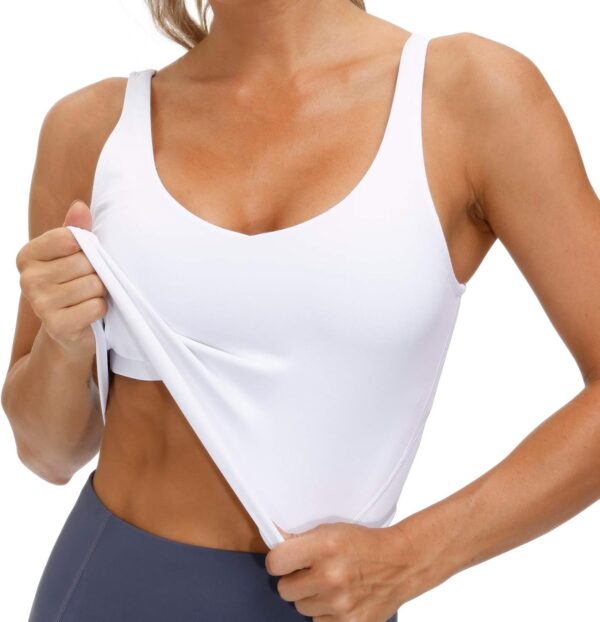 THE GYM PEOPLE Womens' Sports Bra Longline Wirefree Padded with Medium Support