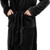 NY Threads Luxurious Men's Shawl Collar Fleece Bathrobe Long Spa Robe