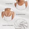 ATHMILE Women's Tank Tops Eyelet Embroidery Sleeveless Spaghetti Strap Tops Scoop Neck Sexy Loose Fit Casual Summer