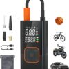 Tire Inflator Portable Air Compressor-150PSI Bike Pump, 20000mAh Air Pump Cordless with Tire Pressure Gauge LED Lights, Portable Tire Inflator for Car, Bike, Motorcycle, Ball